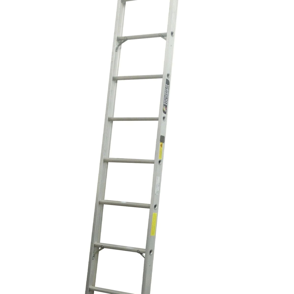 ESCALERAS DE COLOMBIA - Escalera Certificada Tipo Sencilla En Aluminio 8 pasos / 2.4Mts 136 Kg.