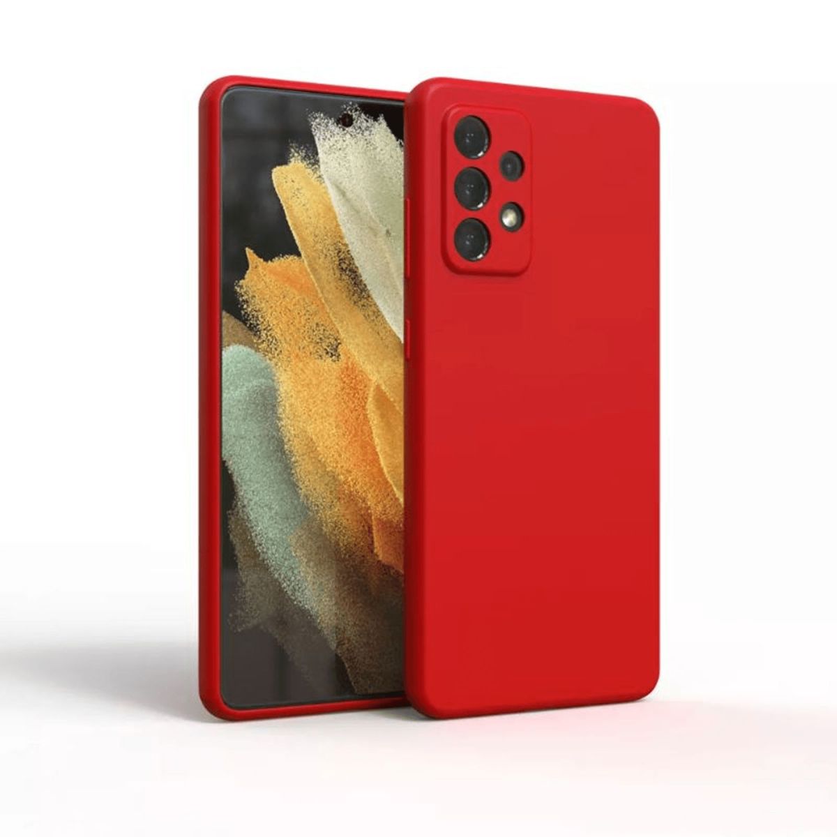 GENERICO - Funda Estuche Silicone Case Compatible Samsung A52 y A52S Rojo