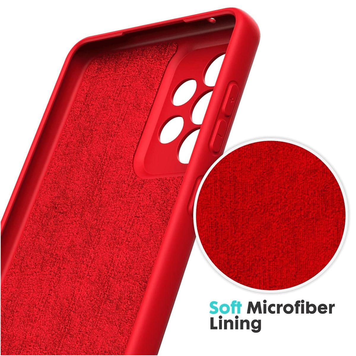 GENERICO - Funda Estuche Silicone Case Compatible Samsung A52 y A52S Rojo