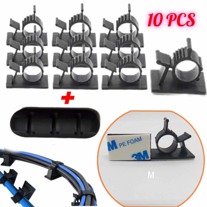 GENERICO - Clips Abrazaderas Organizador Cables Oficina Cables Usb