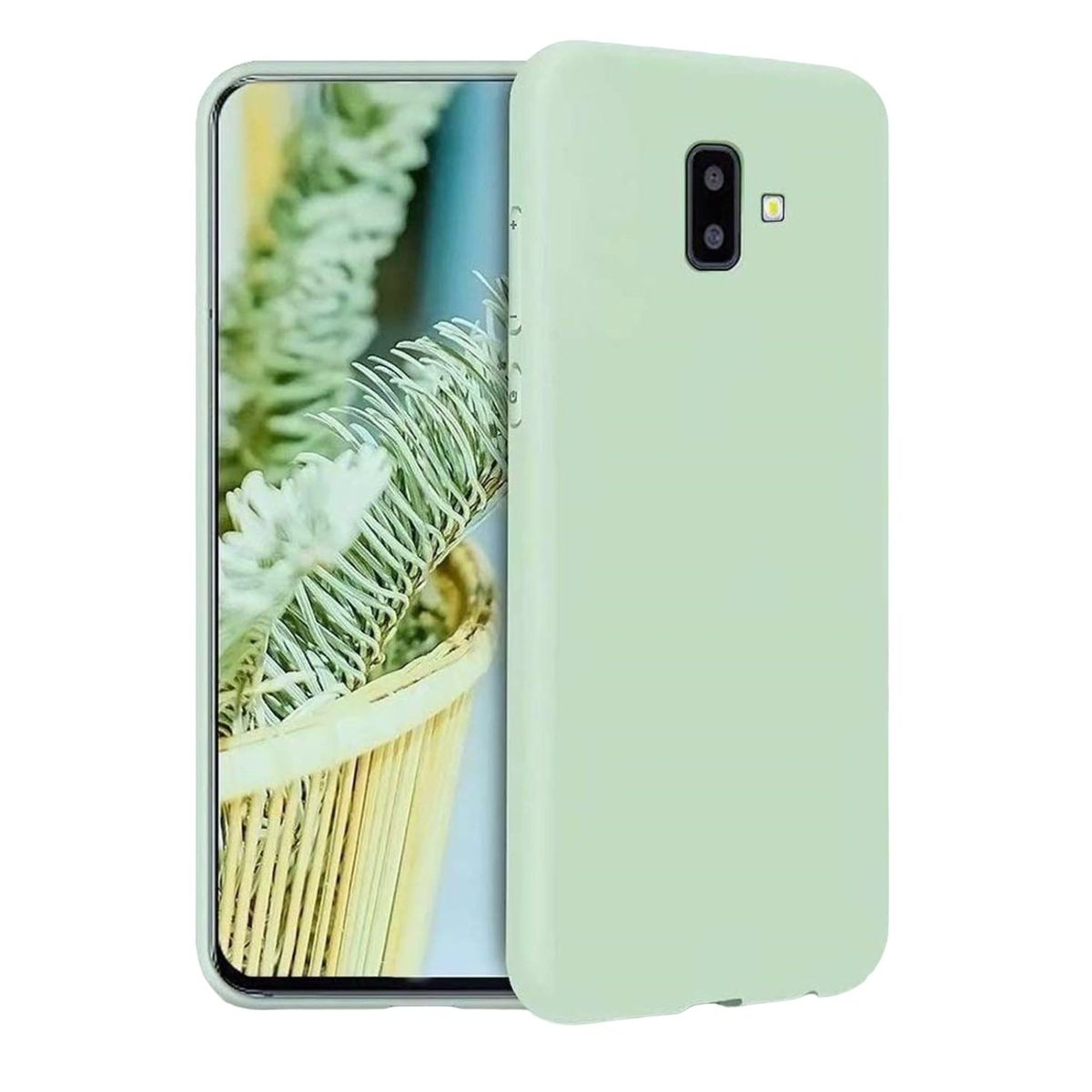 GENERICO - Funda Estuche Silicone Case Compatible Samsung J6 Plus Azul Cielo