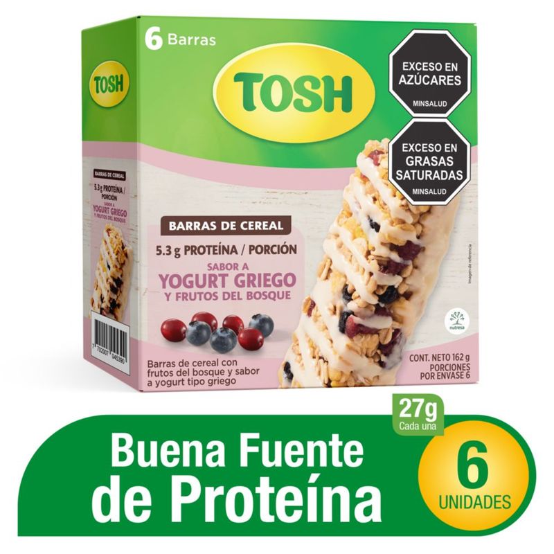 TOSH - Barra de cereal Tosh Yogurt proteína x 6 unidades