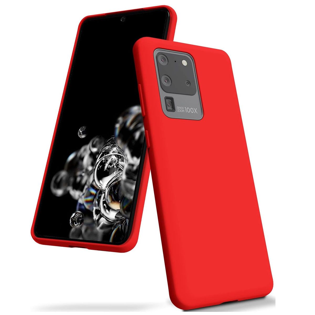 GENERICO - Funda Estuche Silicone Case Compatible Con Samsung S20 Ultra Rojo