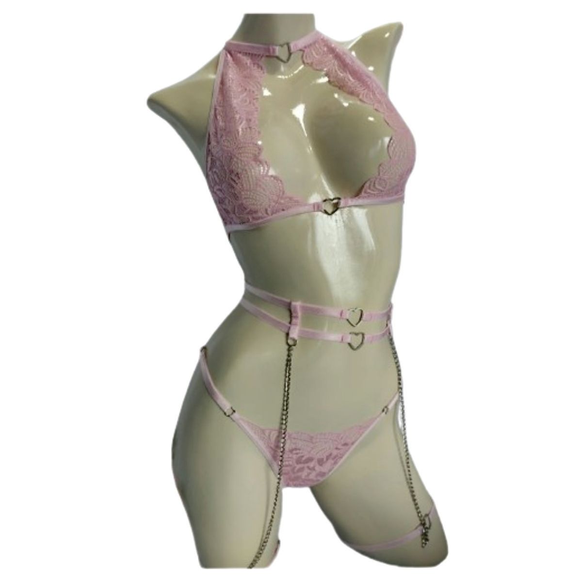 RAINBOW MODA - Lenceria Brasier de Encaje Panty liguero Arnes Ropa Intima Femenina