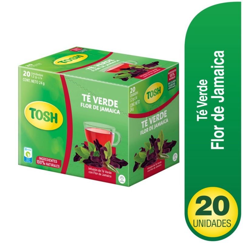 TOSH - Té Tosh Verde Flor de Jamaica 20 unidades