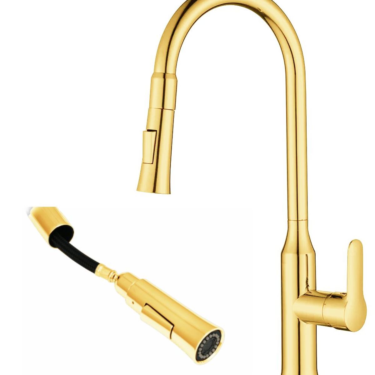 GENERICO - Griferia Lavaplatos Extraible Maglio Dorado Móvil Tames Superior