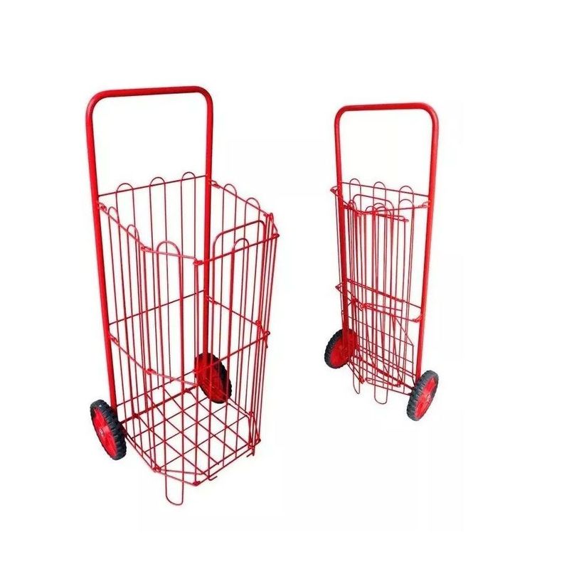 GENERICO - Carro De Mercado Plegable Metálico Con Ruedas Linea Economica