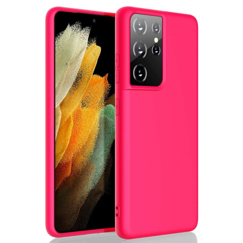 GENERICO - Funda Estuche Silicone Case Compatible Con Samsung S21 Ultra Fucsia