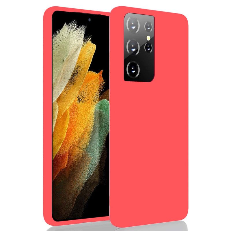 GENERICO - Funda Estuche Silicone Case Compatible Samsung S21 Ultra Salmon