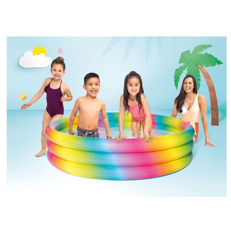 GENERICO - Piscina inflable circular de 3 anillos 168 cm por 38