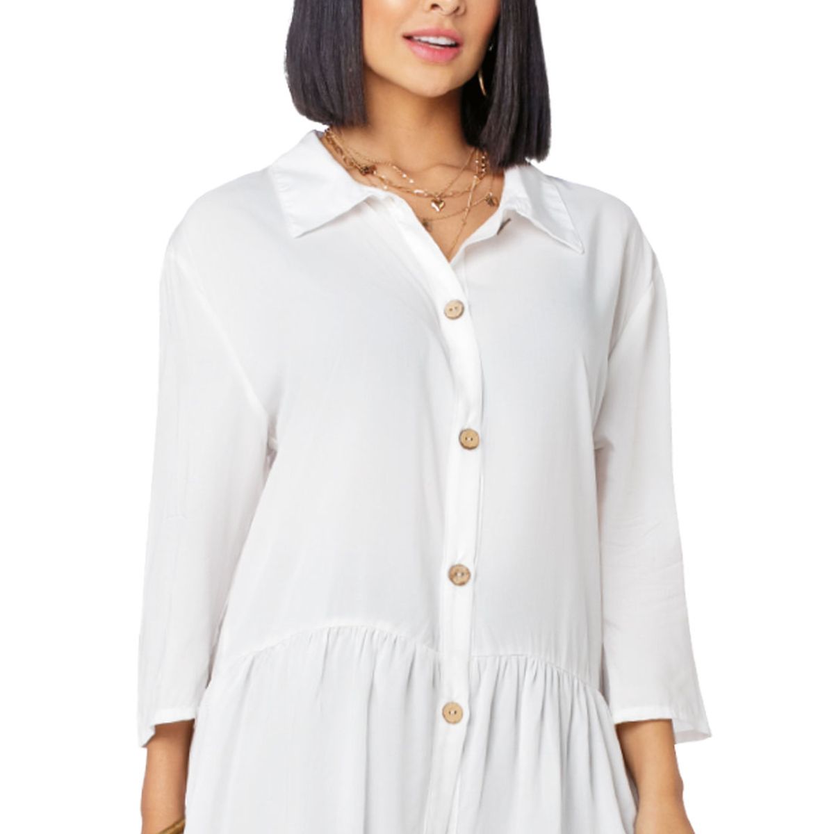 MARKETING PERSONAL - Blusón Mujer Blanco Mp 8370