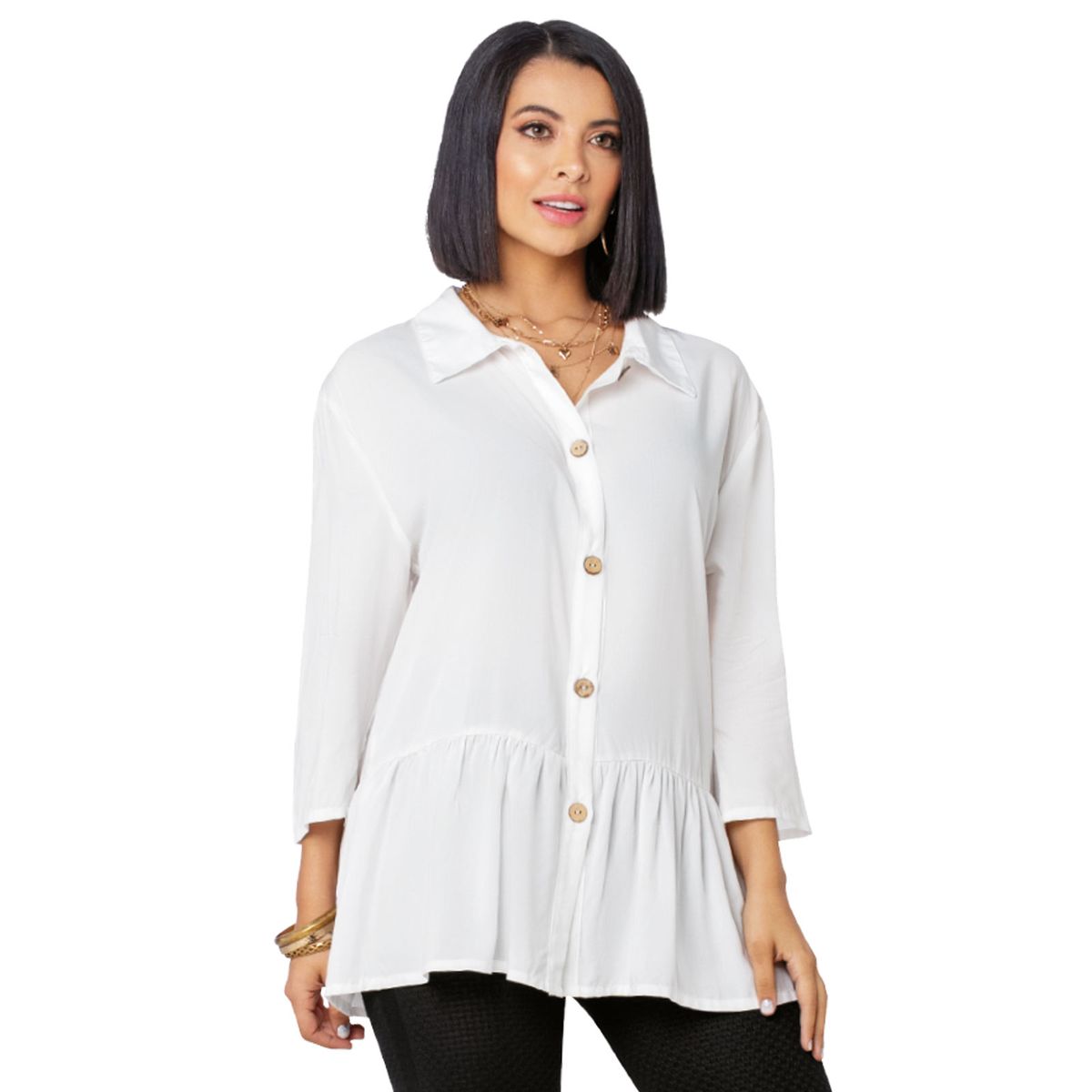 MARKETING PERSONAL - Blusón Mujer Blanco Mp 8370