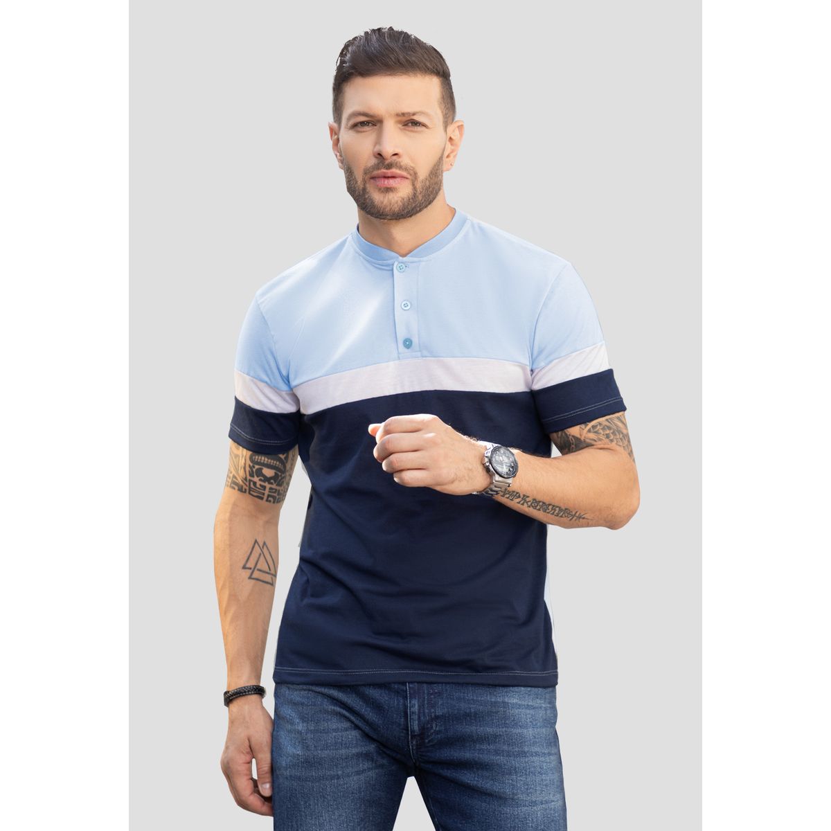 MARKETING PERSONAL - Polo Hombre Azul Claro Mp 100468