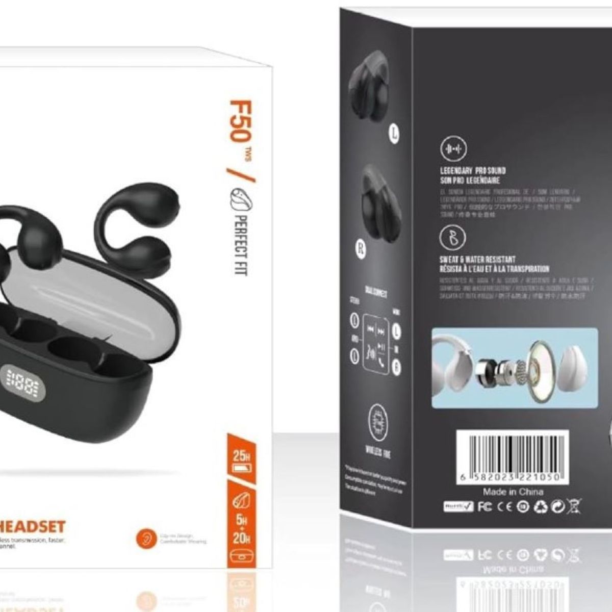 GENERICO - Audifonos Bluetooth Clip-on F50 Sonido Premium Comodidad