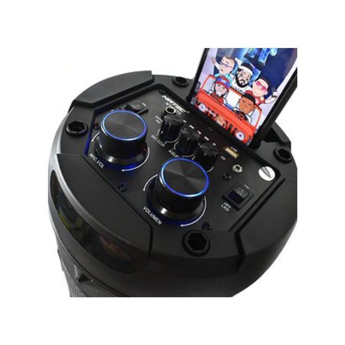 NIA - Cabina Torre De Sonido Bluetooth 7000w Recargable Tws Leds Promocion