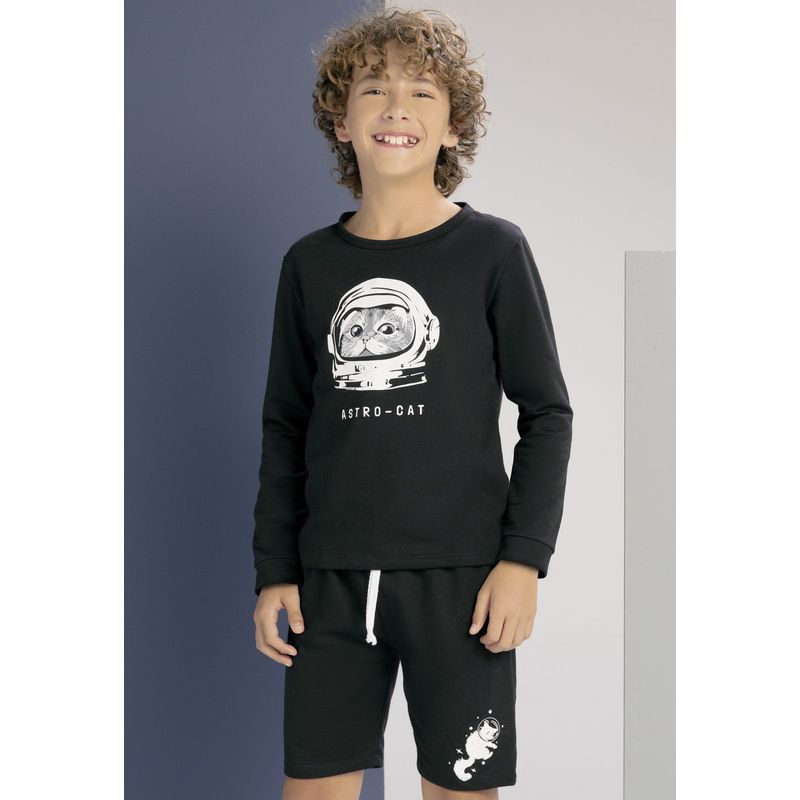 MARKETING PERSONAL - Conjunto Infantil Masculino Negro Mp 100742