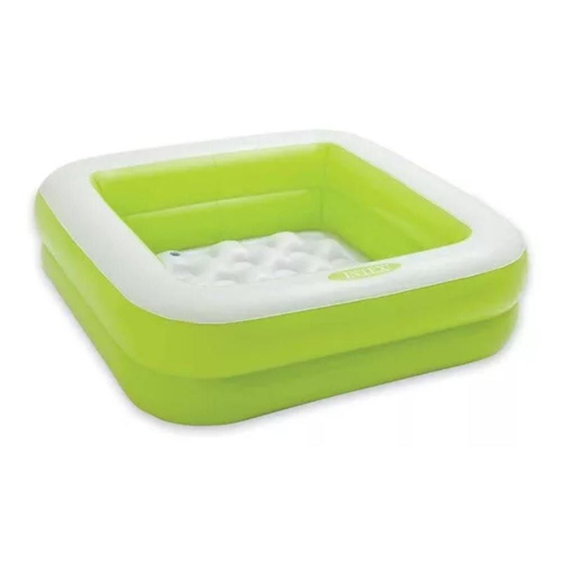 INTEX - Piscina Inflable Cuadrada Intex  De 85cm X 23cm Vede Y Blanca