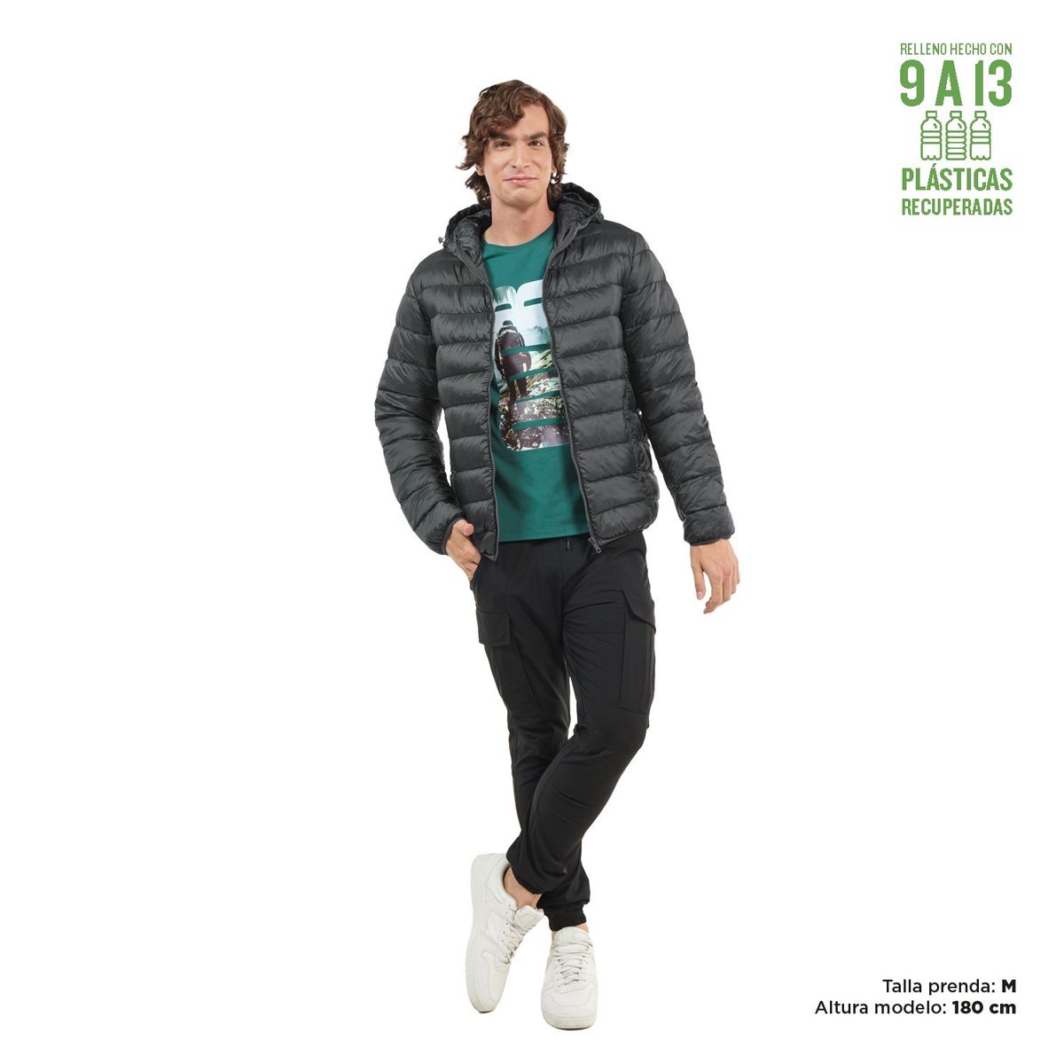 TOTTO - Chaqueta Acolchada Para Hombre Verde Colorout Totto