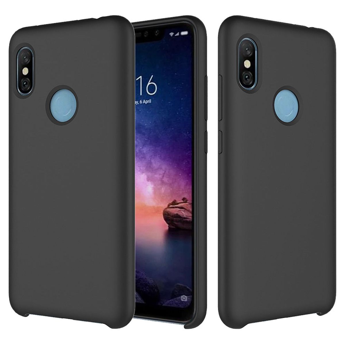 GENERICO - Funda Estuche Silicone Case Compatible Con Xiaomi Note 6 Pro Negro