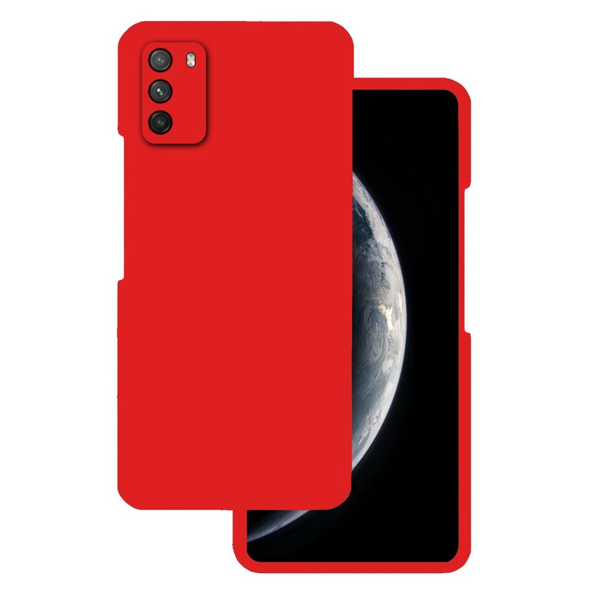 GENERICO - Funda Estuche Silicone Case Compatible Xiaomi Poco M3 Rojo