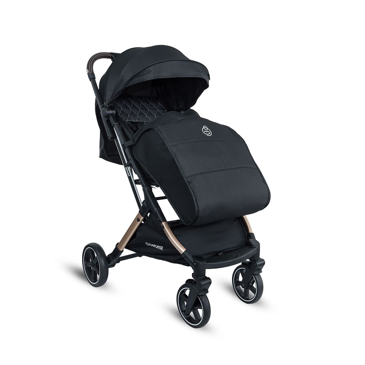 BEBESIT - Coche Compacto Travel System 3 En 1 Pixel Prinsel Negro