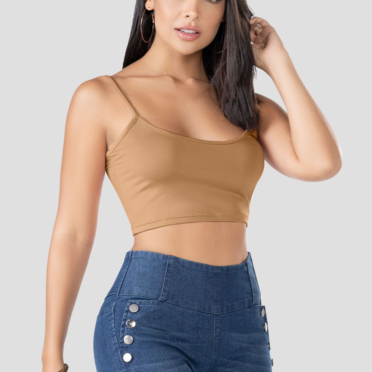 MARKETING PERSONAL - Crop Top Mujer Caramelo Mp 100229