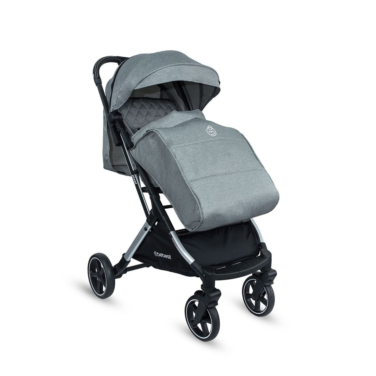 BEBESIT - Coche Compacto Travel System 3 En 1 Pixel Prinsel Gris