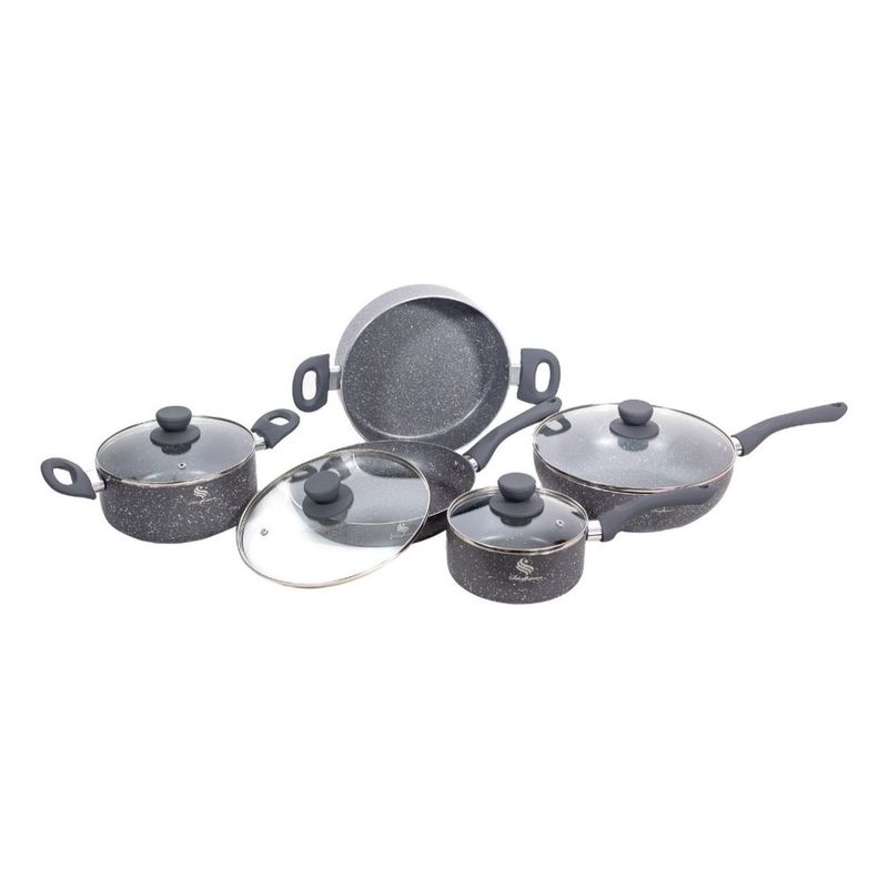 SCHAFFHAUSEN - Batería Ollas Schaffhausen 9 Piezas Suizas Original Gris