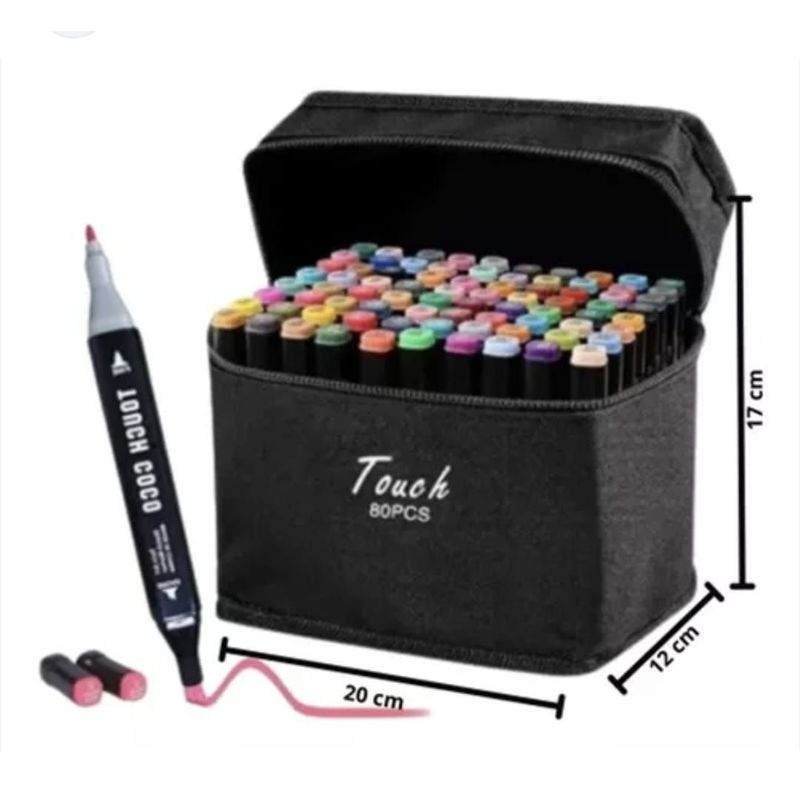 GENERICO - Marcadores Dobles Set De 80 Colores Base De Alcohol