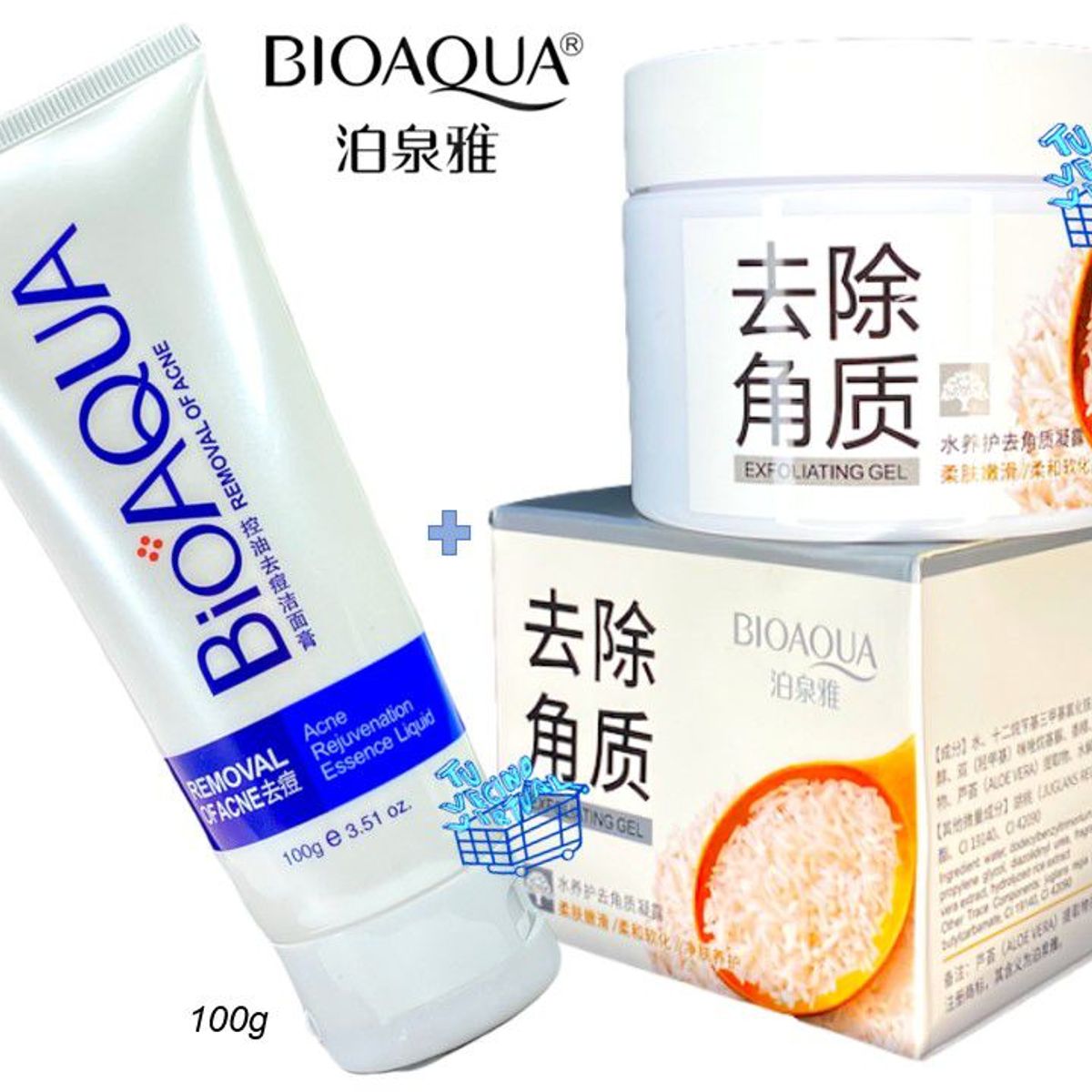 BIOAQUA - Exfoliante De Arroz y Jabon antiacne Bioaqua