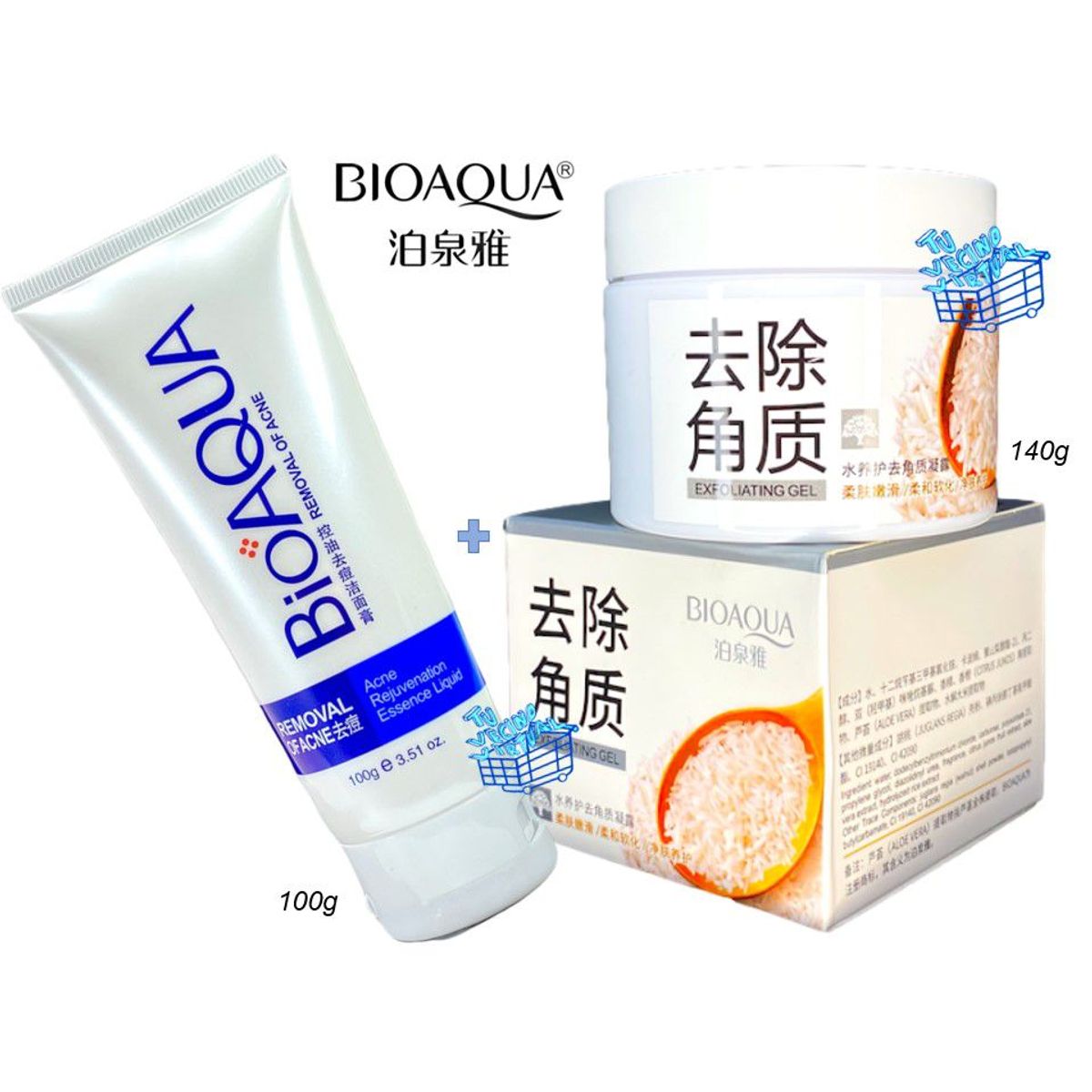 BIOAQUA - Exfoliante De Arroz y Jabon antiacne Bioaqua