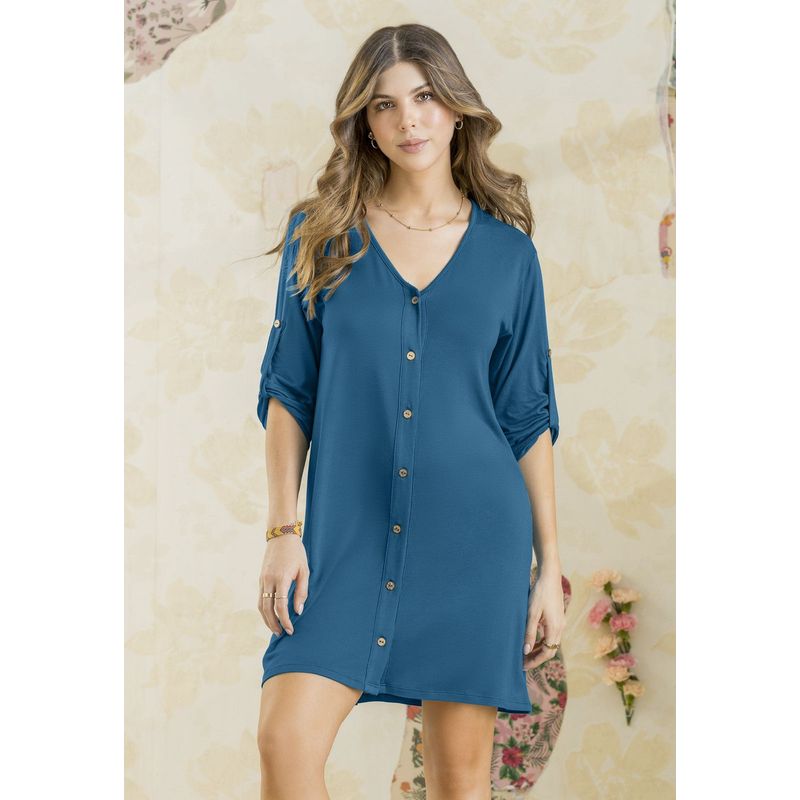 RUTTA - Vestido Corto Mujer Azul Petróleo Oscuro Rutta 102906