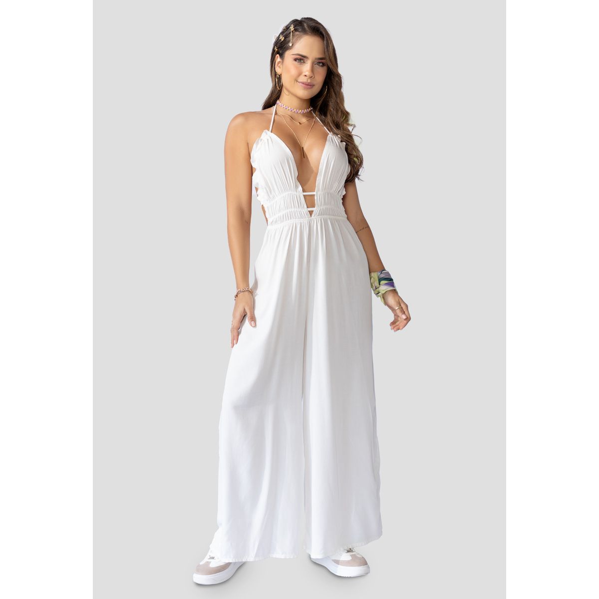 ATYPICAL - Enterizo Largo Mujer Marfil Atypical 32578