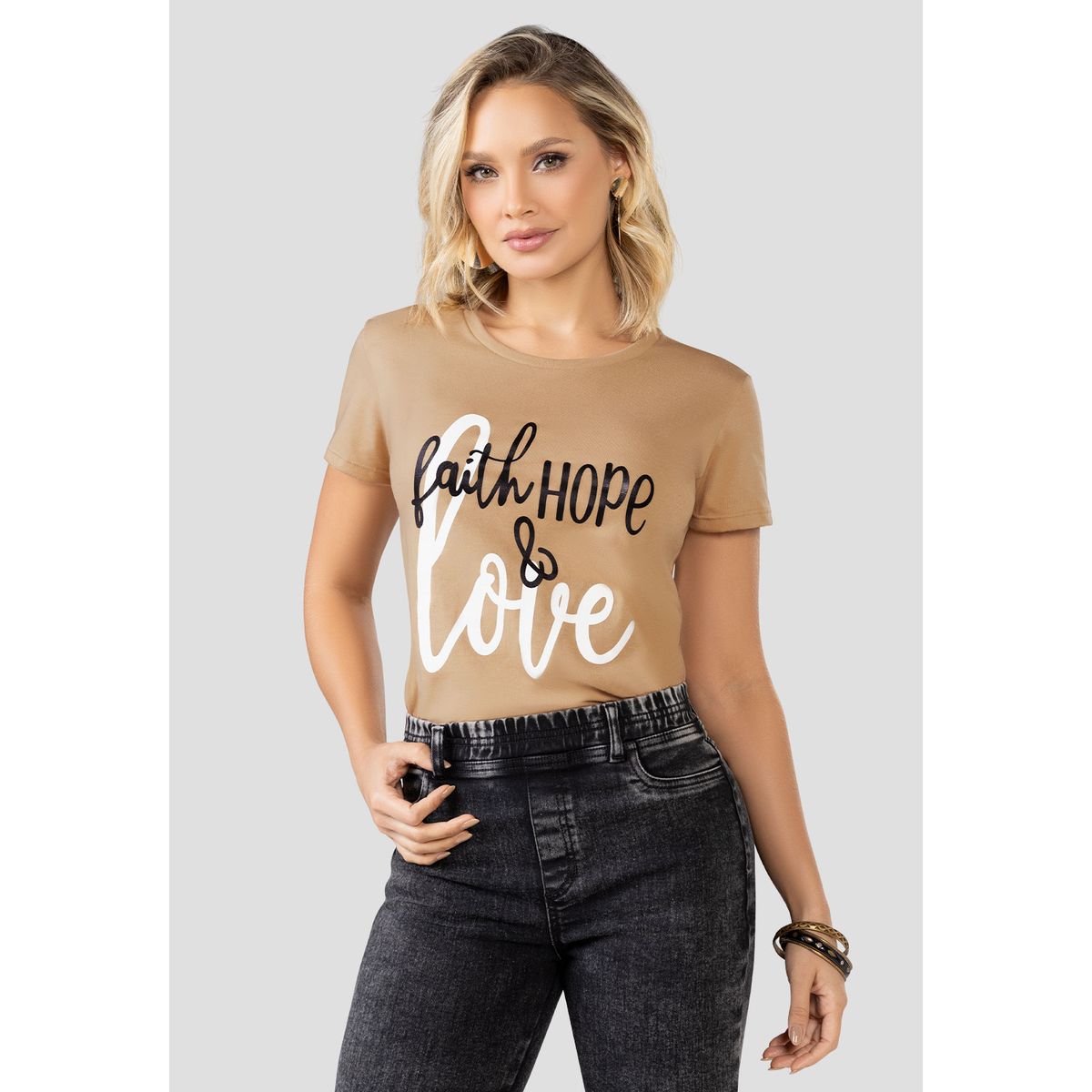 MARKETING PERSONAL - Camiseta Mujer Beige Mp 100778