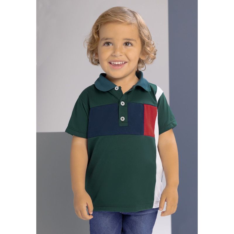 MARKETING PERSONAL - Polo Infantil Masculino Verde Botella Mp 100700