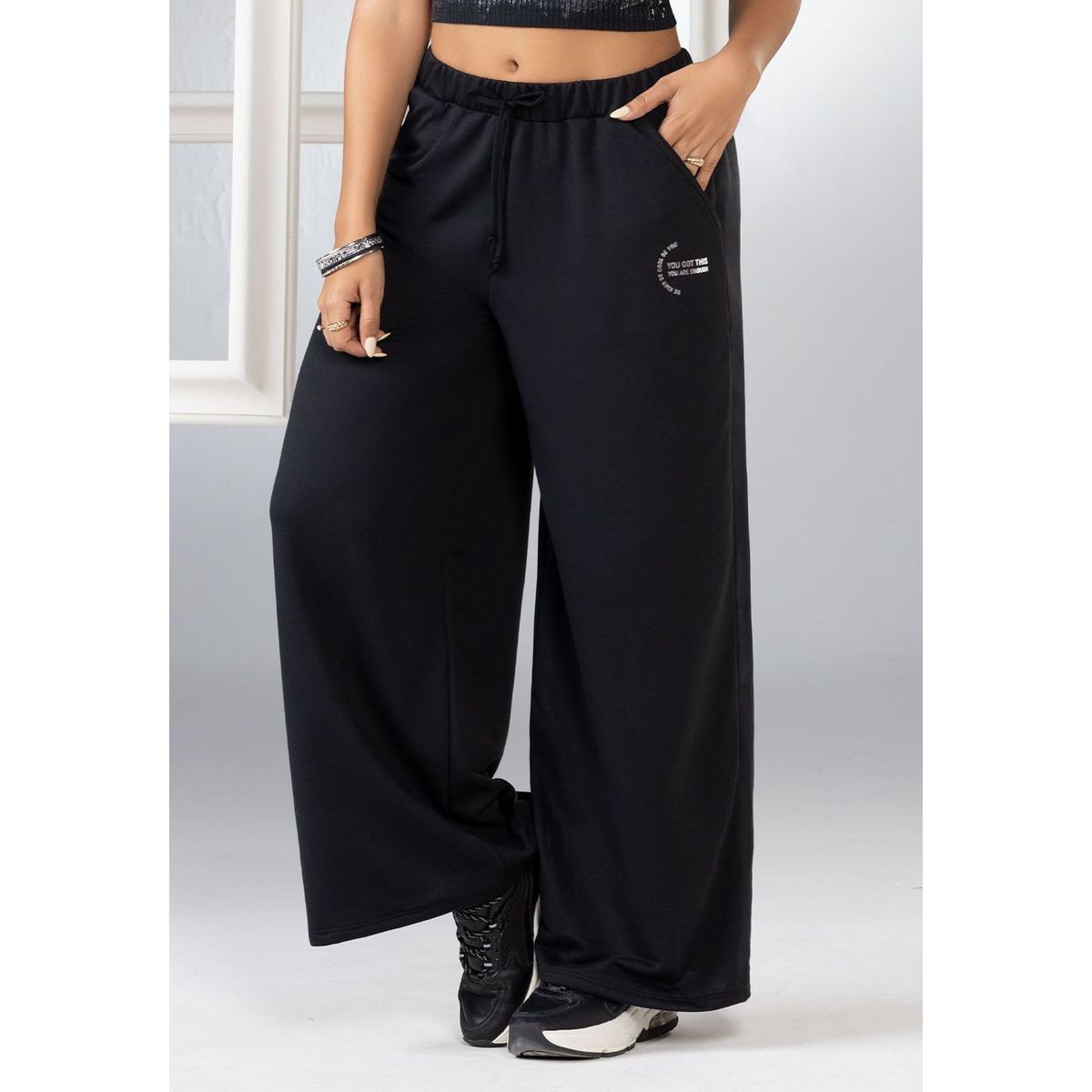MARKETING PERSONAL - Pantalón Sudadera Mujer Negro Mp 101032