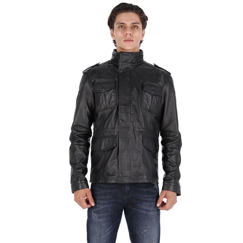 LA CHAQUETERIA - Chaqueta en Cuero Negro Fiyag Floki