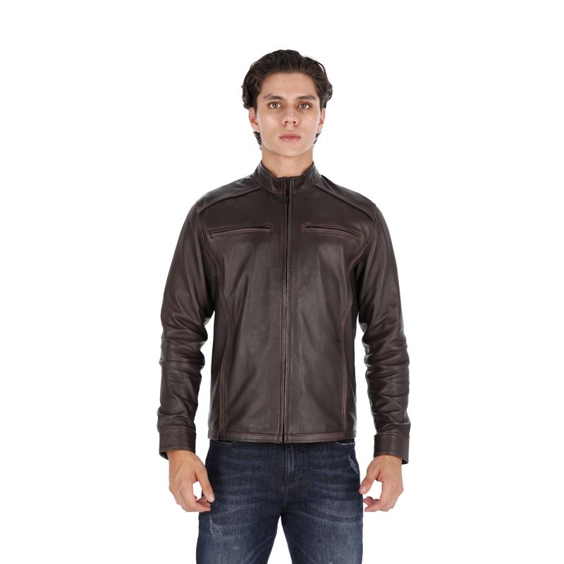 LA CHAQUETERIA - Chaqueta en Cuero Marron LCHL33