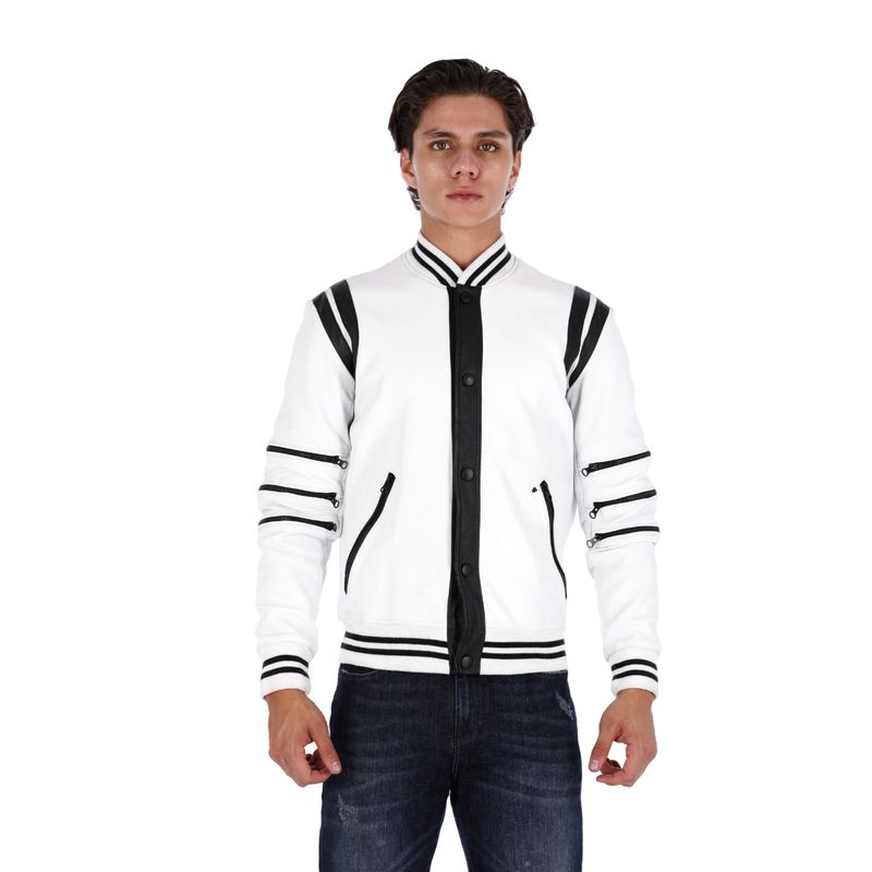 LA CHAQUETERIA - Chaqueta en Cuero Blanco Gamba