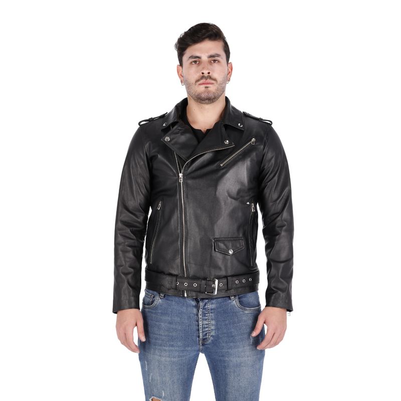 LA CHAQUETERIA - Chaqueta en Cuero Negro Bison