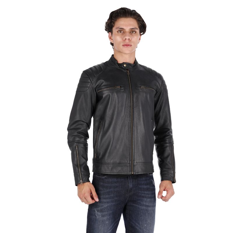 LA CHAQUETERIA - Chaqueta en Cuero Negro SBK