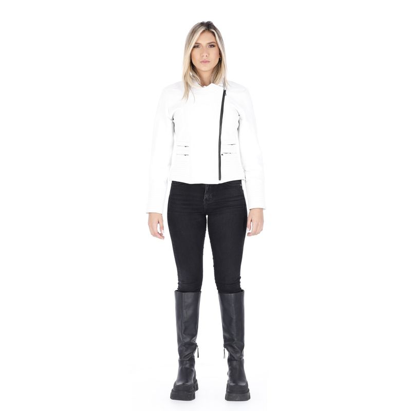 LA CHAQUETERIA - Chaqueta en Cuero Blanco W18