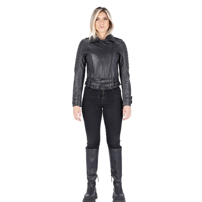 LA CHAQUETERIA - Chaqueta en Cuero Negro W16