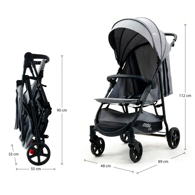 ASALVO - Coche Para Bebe Manchester Gris 2