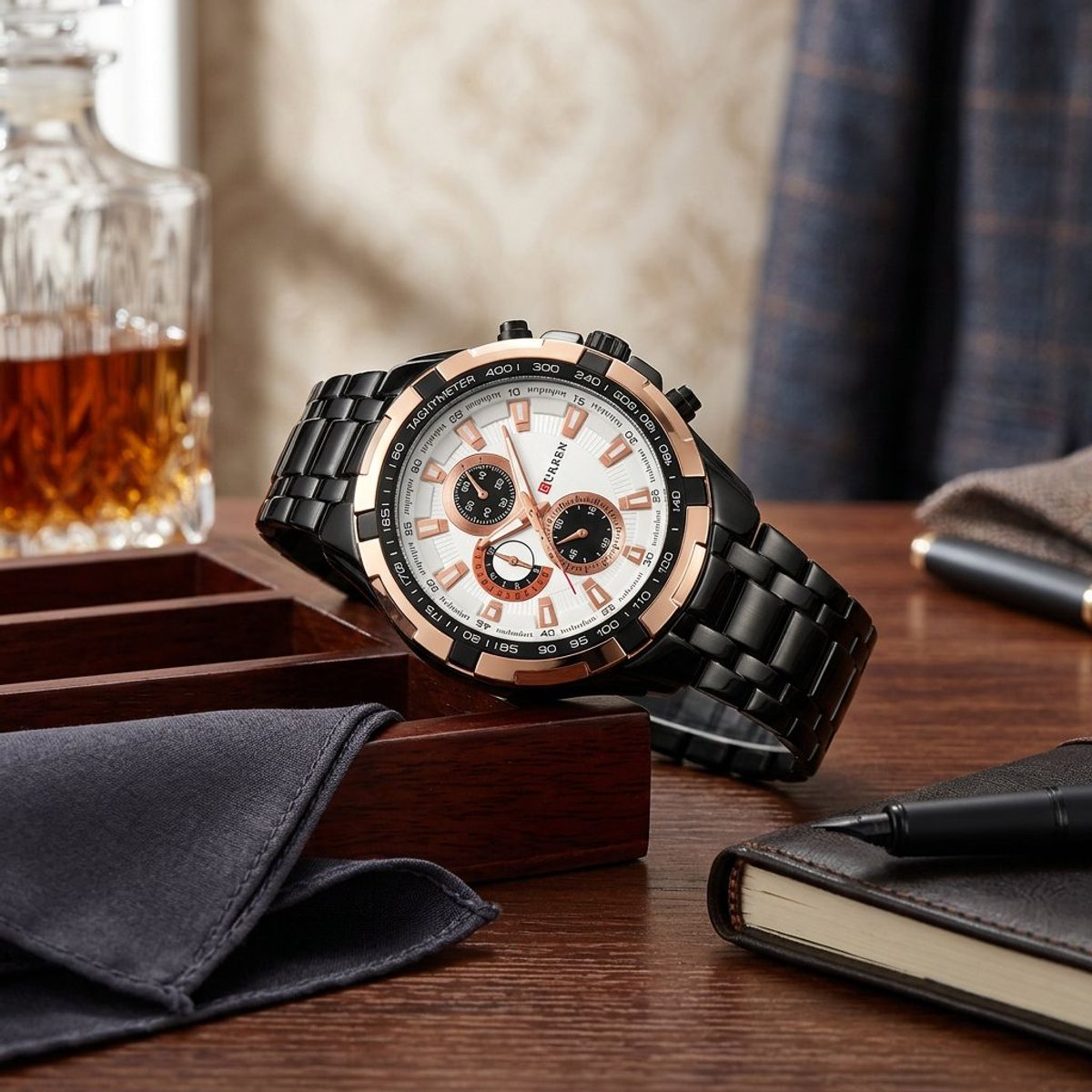CURREN - Reloj Curren Hombre kre02012002 . Reloj Acero Inoxidable Gris