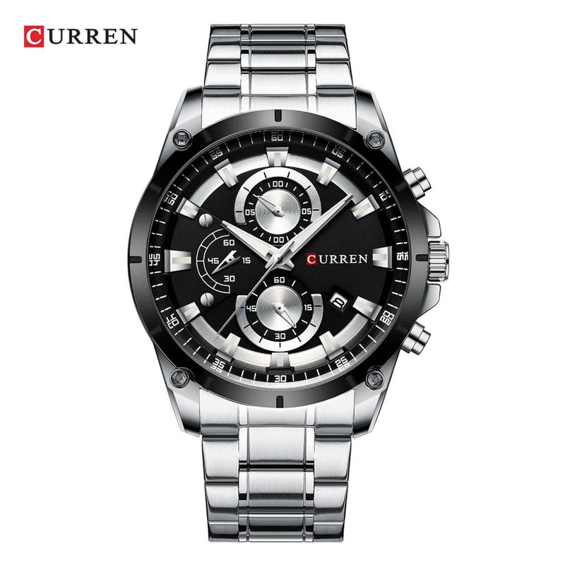 CURREN - Reloj Curren para Hombre KREC801901 . Reloj Análogo Acero inoxidable Plateado