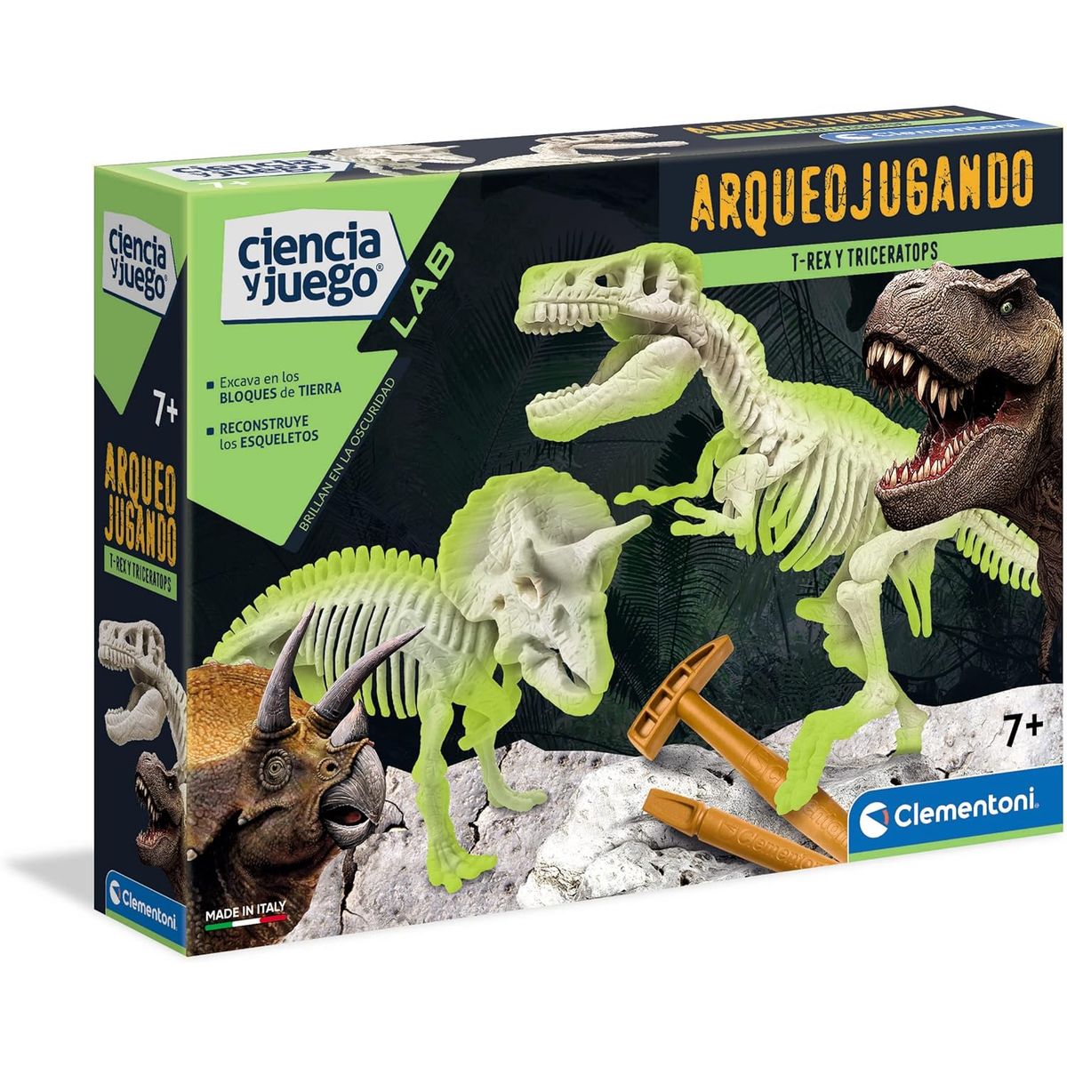 CLEMENTONI - Juego Excavar Fósil De Dinosaurio Triceratops Para Niños