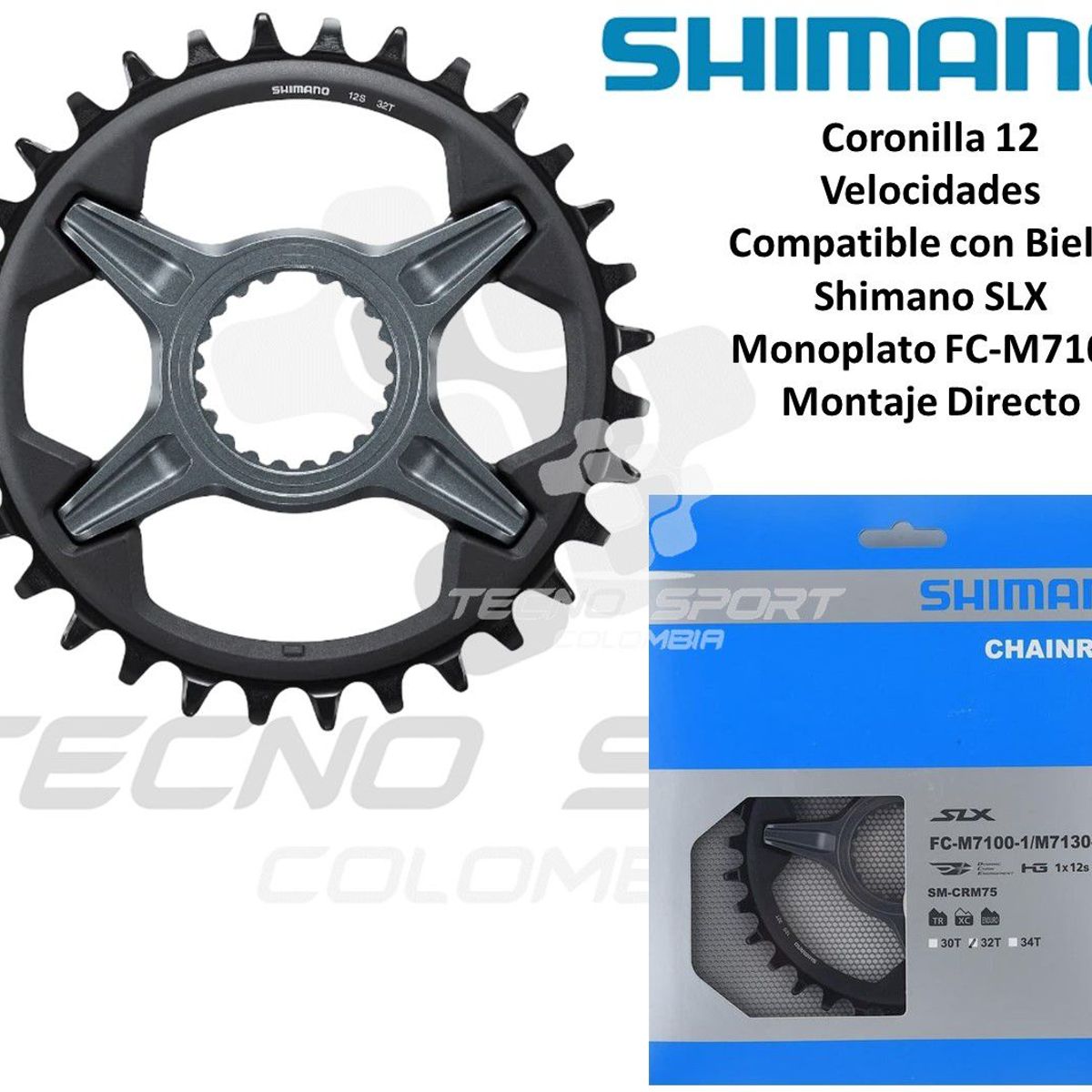SHIMANO - Plato Coronilla Shimano Slx M7100 12v Monoplato 32 Dientes