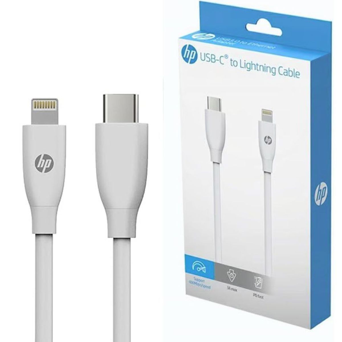 HP - Cable Cargador IPhone USB-C Para Lightning MFI 3A - 480Mbps 1 Metro HP