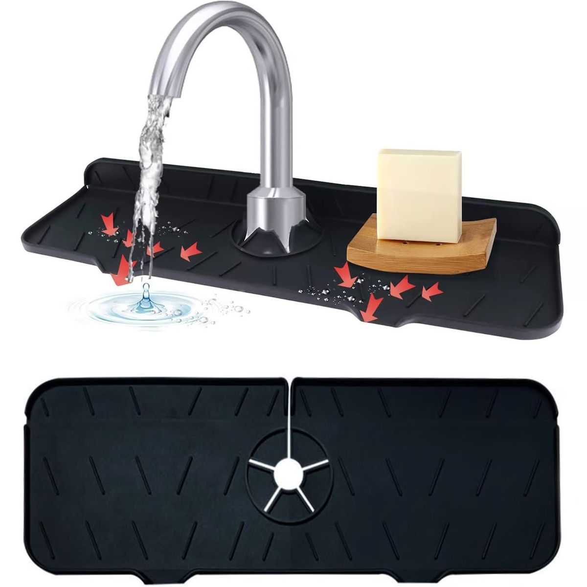 ONE PIXEL - Tapete Anti Salpicaduras De Grifo Soporte De Esponjas